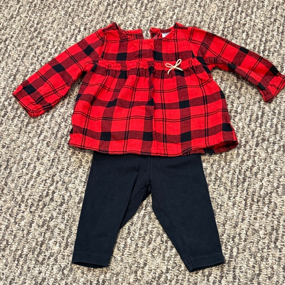 Holiday shirt and leggings set 6M